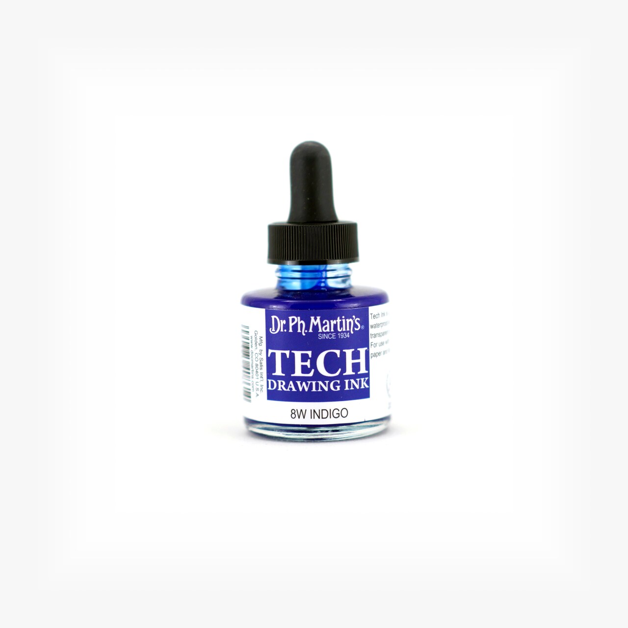 Dr. Ph. Martin's® TECH Drawing Ink, 1.0 US fl oz, 8W Indigo, 1 Bottle
